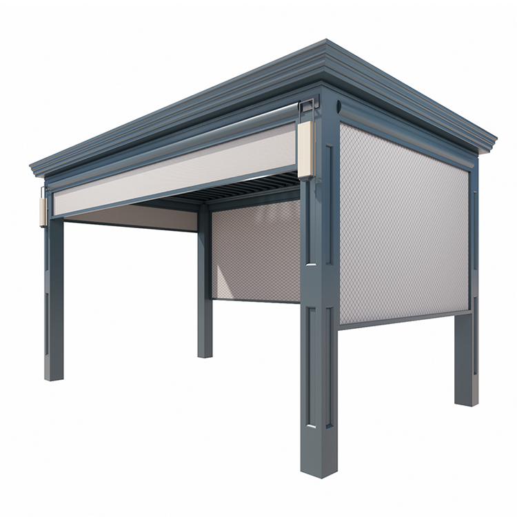铝合金电动翻转百叶凉亭